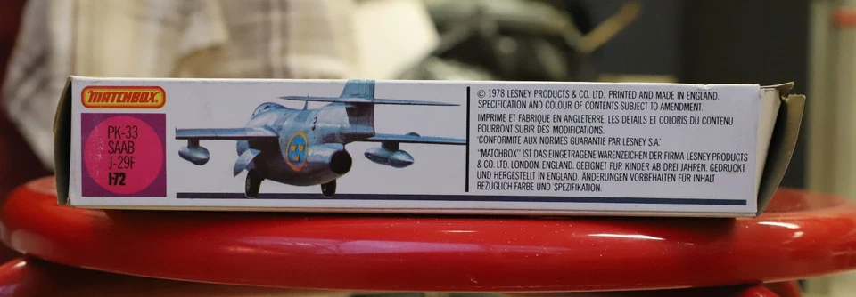 Matchbox Saab J-29 F, scala 1:72, kit PK-33 anno 1978 - Immagine 2 di 3