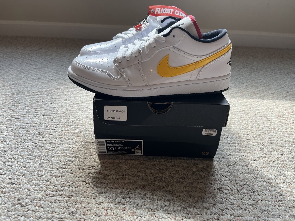Nike Air Jordan 1 Low Men\'s 10.5 \'Multi-color Swoosh\' White Sneakers CW7009-100 s-l1600.jpg main image 2