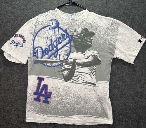 Vintage 1992 Los Angeles Dodgers AOP T-Shirt Single Stitch MLB Insta Men's L