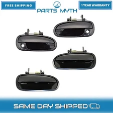 NEW Front & Rear Door Handle Outside Black Set of 4 For 1996-2000 Honda Civic