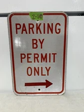 Street Traffic Road Sign Authentic Retired (Parking Permit Only) 12"X18"  2-149
