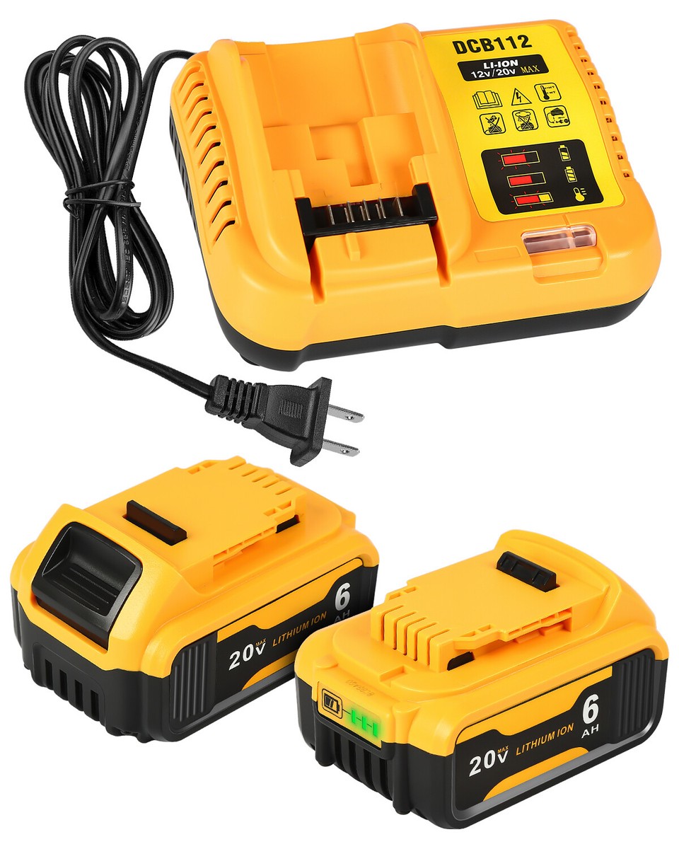 2Pack 20V XR Battery or Charger For DeWalt Lithium DCB200