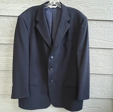 Pronto Uomo 46S Dark Jacket 100% Worsted Wool Blazer Sport Coat Italy 3 Button