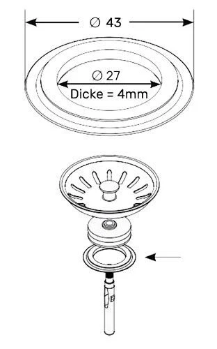 10 Stk. Universal-Lippendichtung 43mm Durchmesser für Stopfenventil Siebkörbchen - Bild 2 von 4