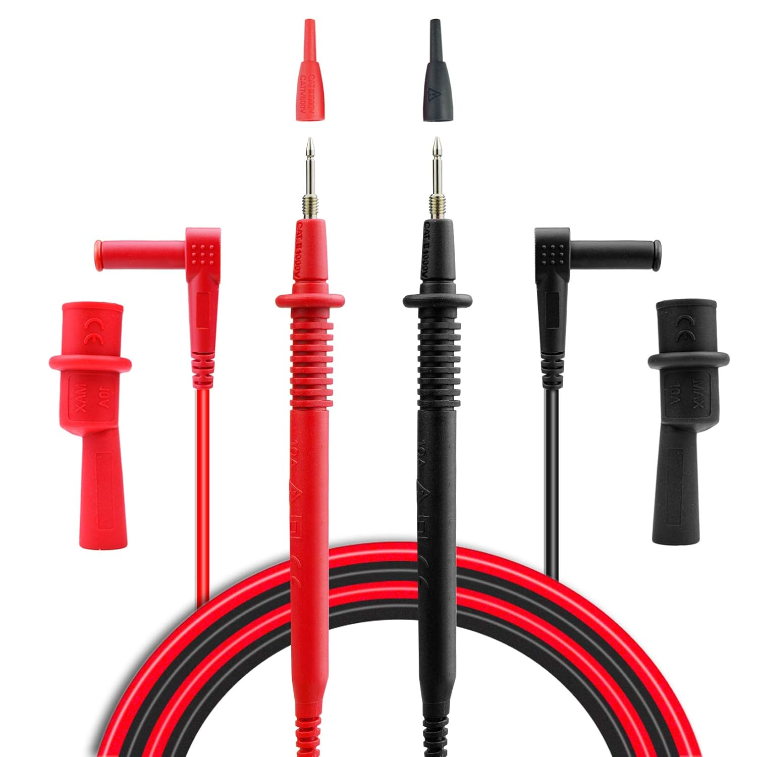 KIT-14 Replacement Test Lead Set, Right Angle,With Threaded Alligator Clips