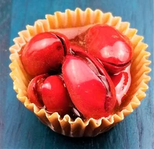 Vintage Mini Red Pistachio Cup 3D Glazed Candy Food Drink Fridge Magnet RARE HTF