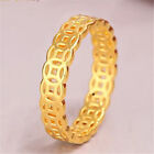 Pure 999 24K Yellow Gold Men Women 3D Wealth Money Coin Ring 1-1.3g Us Size:4-9
