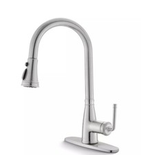 Lavatrum Kitchen Faucet Brushed Nickel High Arc Single Handle Kitchen Faucet