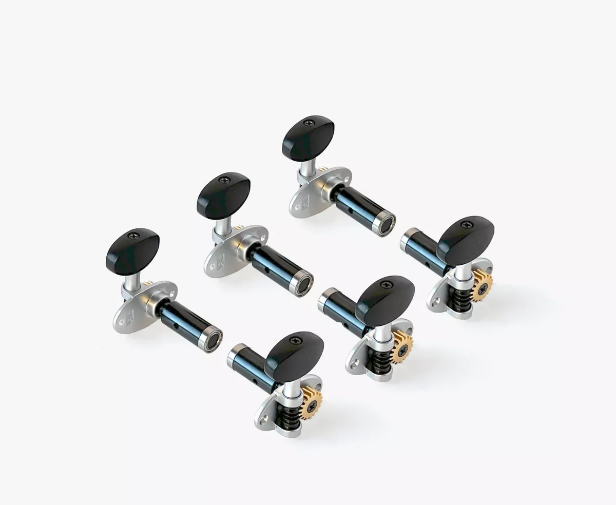 Schertler 3 3 Satin Chrome Tuners with Ebony Knobs for Classical