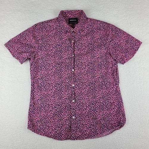 Bonobos Dress Shirt Mens Large Blue Pink Floral Slim Fit Hawaiian