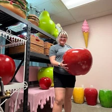 Medium Red Apple Over Sized Statue Food Prop Fruit Restaurant Display Decor