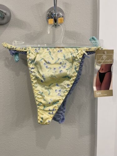Y2K Gilligan & O’Malley 3 Pack M Satin Thongs Panty Silky String Bikini 90s