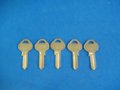 LOT OF FIVE M5 MAS11D KEY BLANKS FITS MASTER LOCKS  BRASS