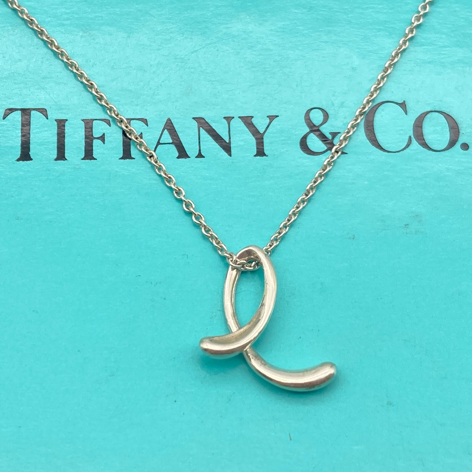 Tiffany Initial Letter E Necklace 16-18
