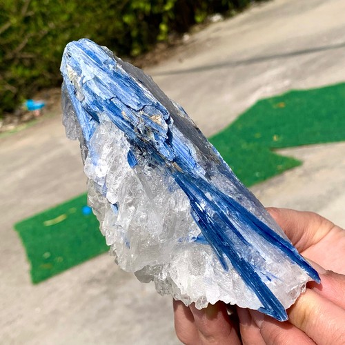 1.3LB Rare!! Natural beautiful Blue KYANITE with Quartz Crystal Specimen Rough - Picture 8 of 11