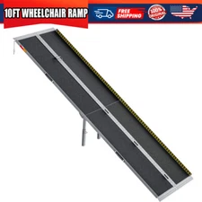 10FT Aluminum Multi-Folding Wheelchair Ramp Briefcase Style Portable Heavy Duty