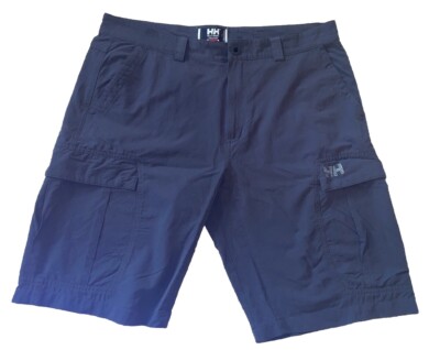 Helly Hansen Mens Quick Dry Cargo Shorts Ebony/Dark Gray Sz 38  Outdoors Hiking