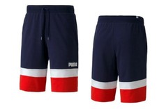 Puma MEN CELEBRATION COLOR BLOCK SWEAT SHORTS BLUE/RED/WHITE 584285-06