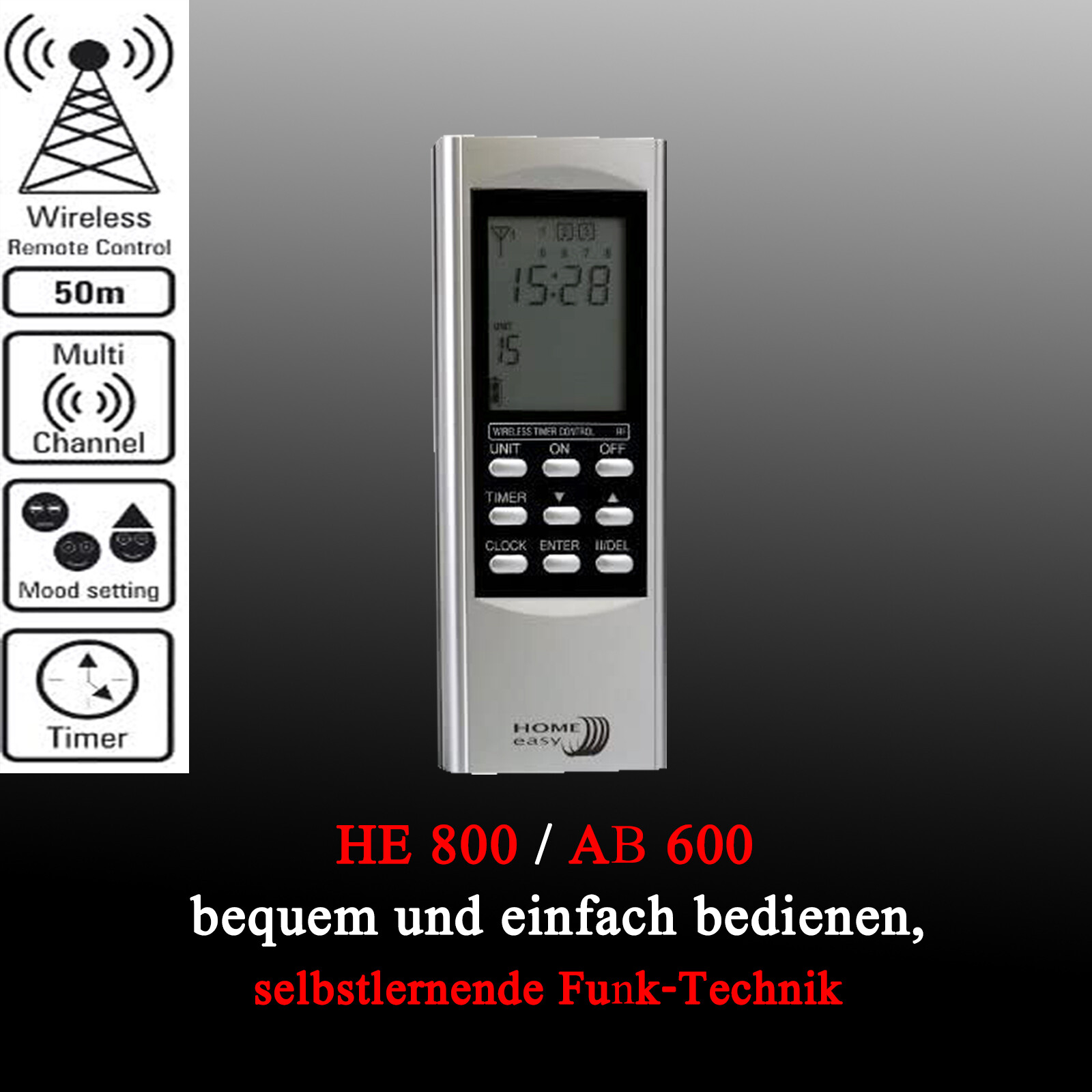 ELRO Home Easy HE850 16Kanal Timer Funk Fernbedienung