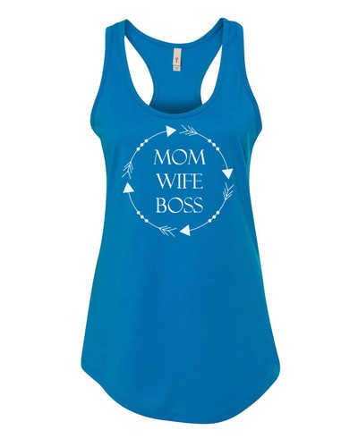 Mom Wife Boss #2 Tank Top Womens Shirt Mothers Day Gift Boss Life Tee Christmas - 第 8/9 張圖片