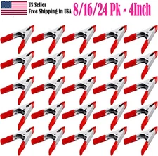 8/16/24 Pcs 4" inch Heavy Duty Metal Spring Clamps Tool Clip Jaw Opening