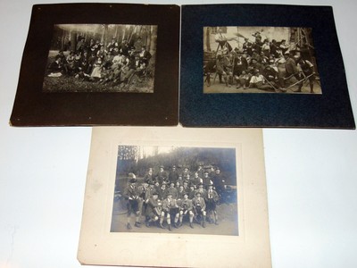 3 x Old Photos Circa 1920 - Women Men Musicians in Costume