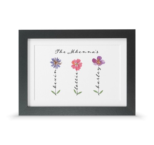 Gift for grandparents | Personalised family name flower poster print present - Picture 18 of 34