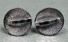 Vintage Arched Brushed Finish White Gold Plated Cuff Links