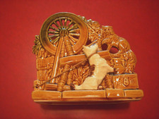 MC COY VINTAGE SCOTTIE DOG AND CAT WITH SPINNING WHEEL PLANTER