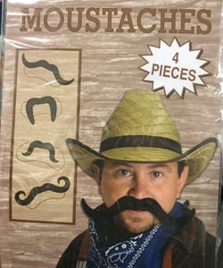 Funny Fake Moustache Mustache Facial Hair Fancy Halloween ...