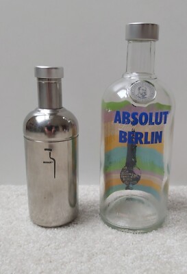 Absolut Vodka Shaker klein H 18cm Cocktails Edelstahl Selten Rarität für Sammler