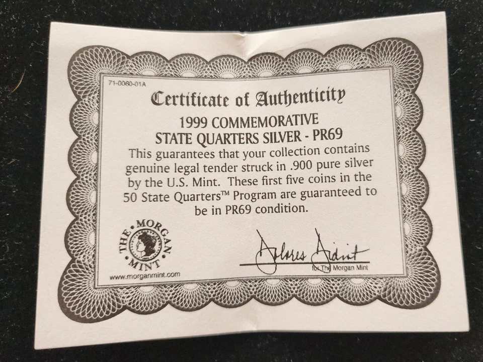 1999 S SILVER QUARTER COMPLETE FIVE COIN SET ICG PR69 DCAM 1st in series SC233 - Image 3 of 4