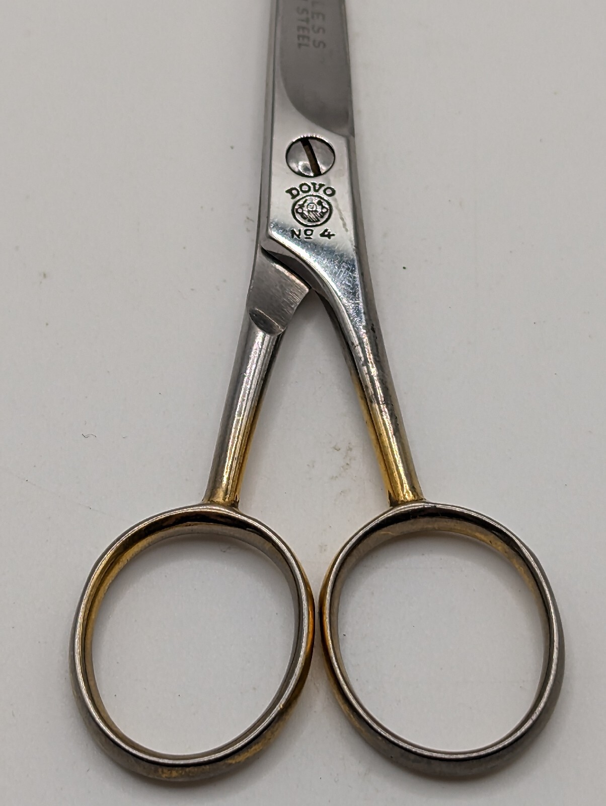 Vintage Dovo No. 4 Frozen Steel Mustache Scissors Fritz Bracht Solingen