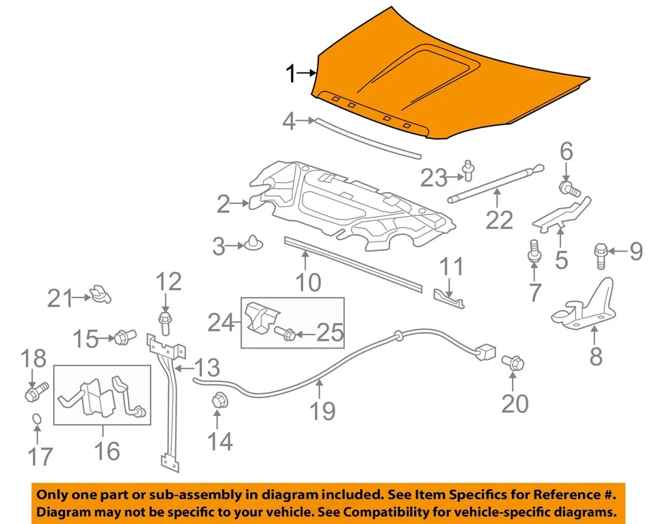 Used Hood fits: 2008 Gmc Acadia Grade A Foto 3 de 4