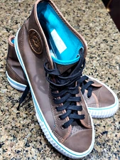 PF Flyers Posture Foundation Hi Top Brown Shoes Rigid Wedge Vulcanized Mens 8