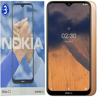 BNIB Nokia 2.3 4G/LTE Sand 32GB ROM + 2GB RAM Dual-SIM Factory Unlocked GSM