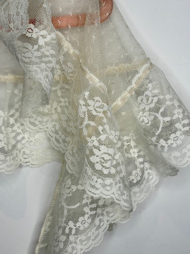 NWT VTG 70'S-80'S CREATIONS III PRAIRIE IVORY WHITE LACE COVER UP WRAP STOLE*O/S - Picture 5 of 5