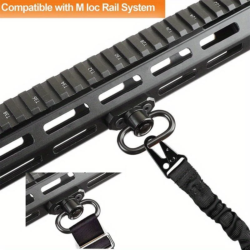 Eslinga táctica para rifle QD de 2 puntos con pivotes y almohadilla M-LOK Foto 3 de 4