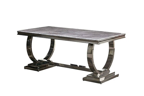 Marble 130, 160, 180 cm Dining Table with 6 Velvet Chairs Black Cream Grey White - Picture 64 of 64