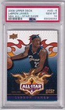LEBRON JAMES 2008/09 UD ALL STAR PHOENIX INSERT CARD #AS6 GRADED PSA 10 GEM MINT