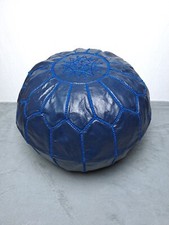 Pouf In Pelle Marocchina Artigianale Marrakech  Ottomano -  Senza Imbottitura