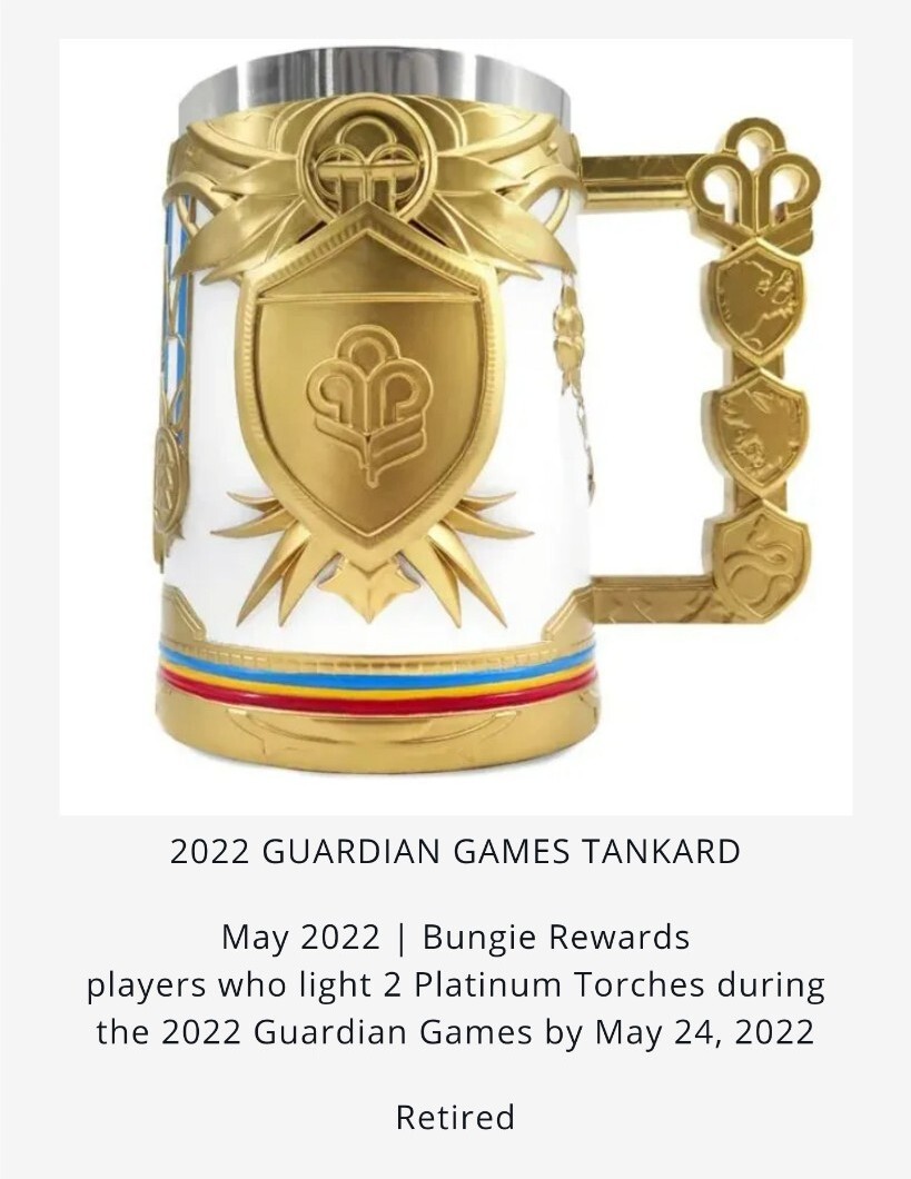 マグカップ・食器 destiny2 gardian games medal tankard Destiny 2 - Guardian Games 2022 Tankard Cup And Medal And