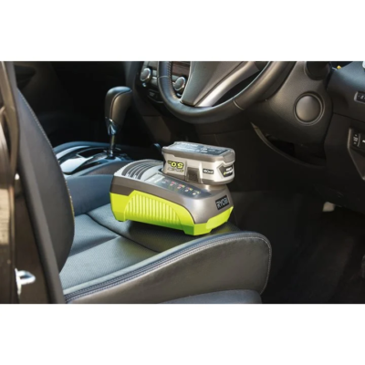 Ryobi RC18118C 18V ONE+ in-Car Battery Charger, 18 V, Hyper Green
