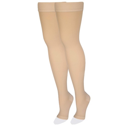 Compression Stockings, 15-20 mmHg Support, Women & Men Thigh Length Hose, Ope...