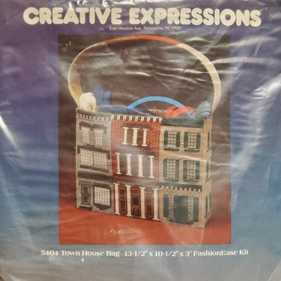 Creative Expressions 5404 Town House Canvas Bag Tote Fashion Ease Kit VTG 1981 