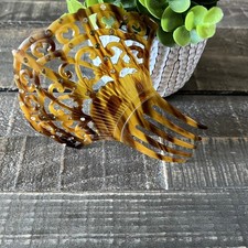 Vintage Faux Tortoiseshell and Rhinestone Hair Comb Ornament