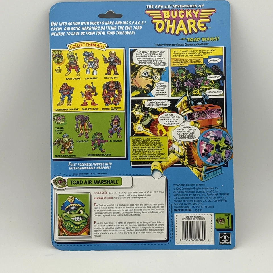 蟾蜍 Air Marshall Bucky O' Hare 1990 孩之宝复古可动人偶全新未拆封 — 第 3/3 张图片