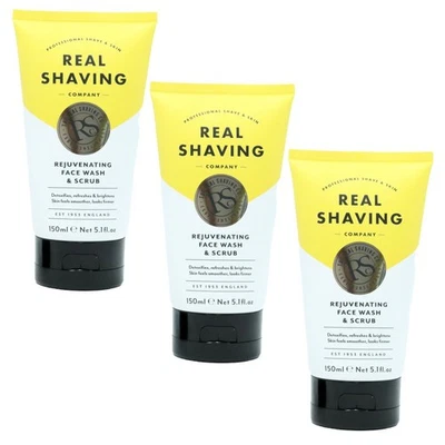 Real Shaving Company Rejuvenating Face Wash And Scrub - 3 PACK