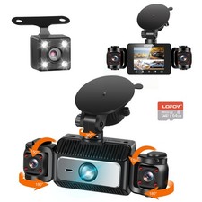 4 Channel Dash Cam 360  View, 1080P Front and Rear Inside, Left Right Dash Ca...