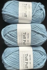 Lot Of 3 100g Skeins Of Knit Picks 100% Wool Tuff Puff Bulky Roving Yarn, “Sky”